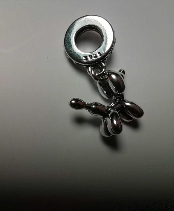 Charms / przywieszka do bransoletki - balonikowy piesek (srebro 925)