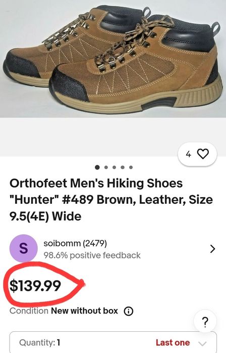 Чоловічі трекінгові черевики Orthofeet Hunter(Оригінал),47,48