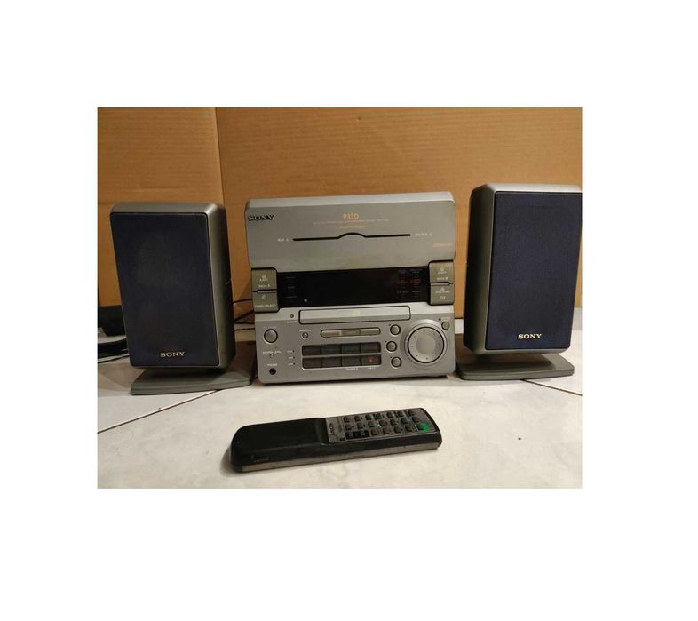 miniwieża wieża stereo Sony P33D CD magnetofon kasetowy tuner radio