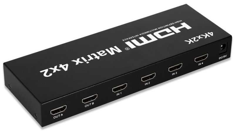 Przełącznik HDMI Matrix 4Kx2K 4x2 port 4k splitter