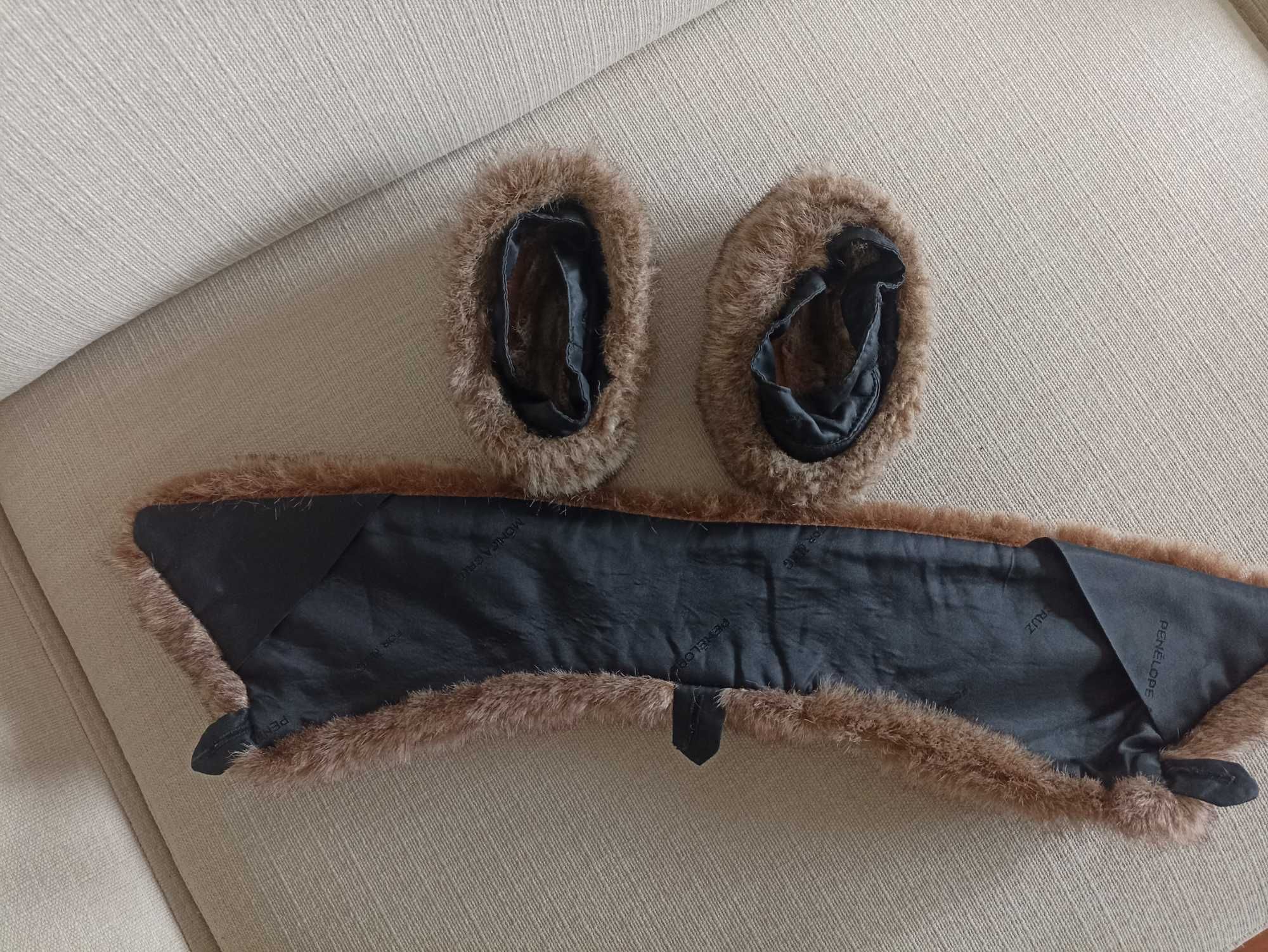 Kołnierz i mankiety ze sztucznego futerka