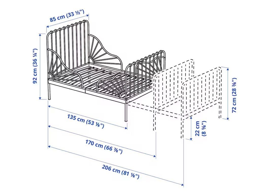 Cama extensível de criança branca - IKEA