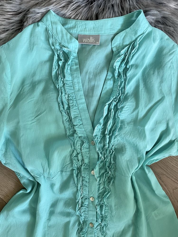 Bluzka koszula z falbankami dobry skład plus size rozmiar 46 3XL