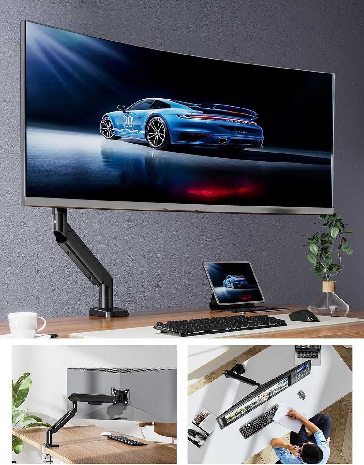 Uchwyt monitora do ekranów 17"- 42" regulowana wysokość, obrotowy 360°