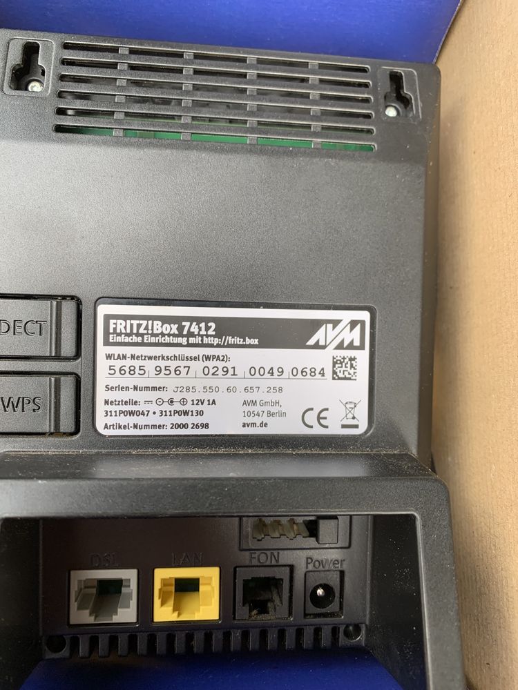 FritzBox 7412 Router Wi-Fi z wbudowanym modelem do przyłączy A-DSL / A