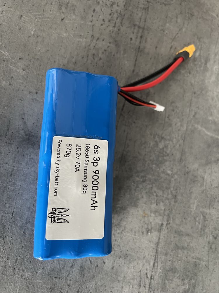 Акумулятор до FPV дрона квадрокоптера li-ion 6s2p 8000mah 21700