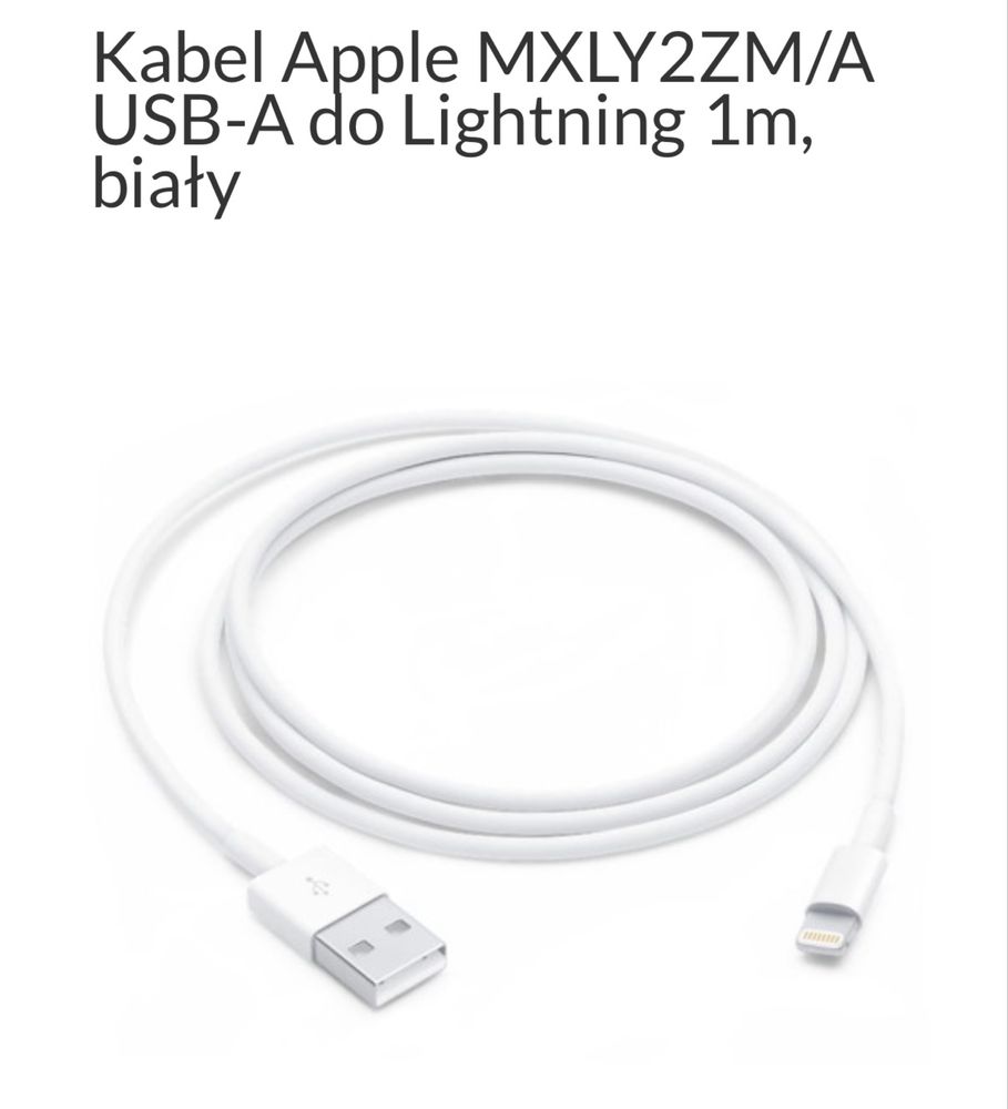 Apple kabel USB-A - Lightning 1 m. Nowy!