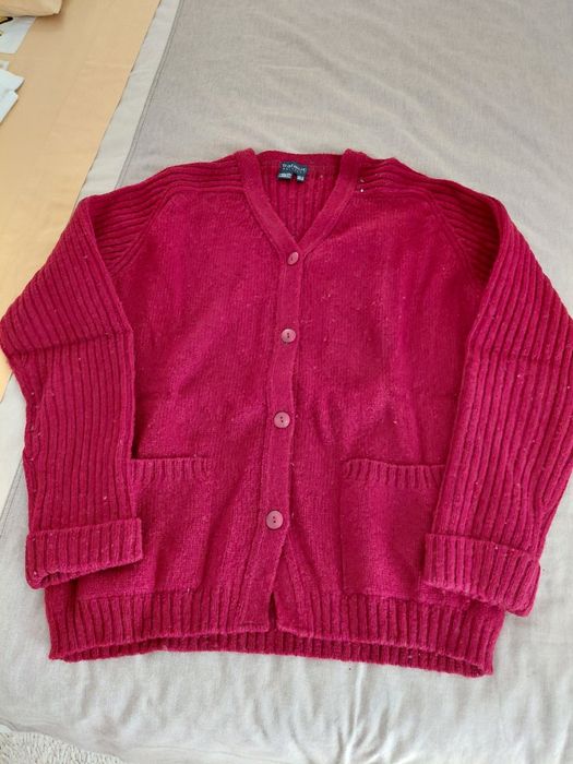 Casaco de lã bordeaux