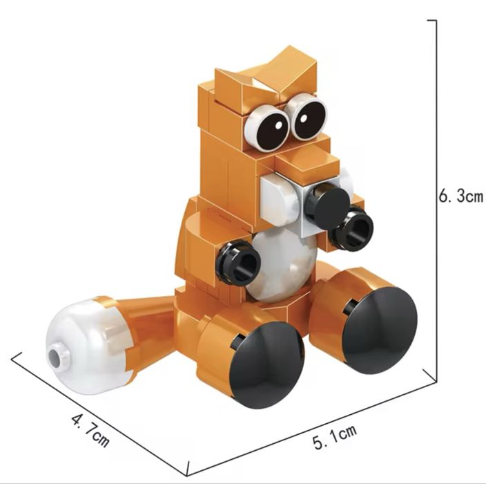 Figurki z mini klocków 4 postacie + gratis lisek w pudełku