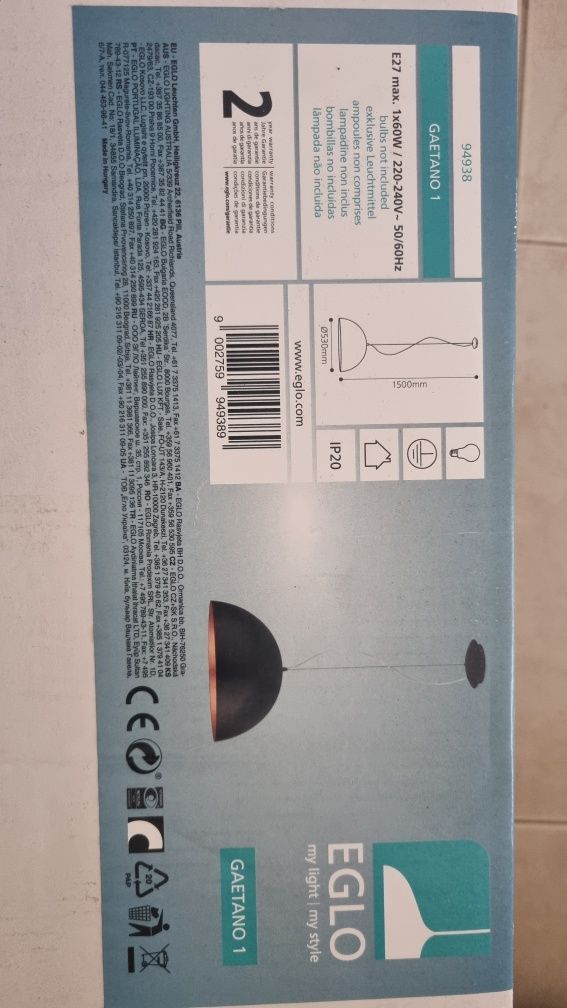 Candeeiro de teto Gaetano