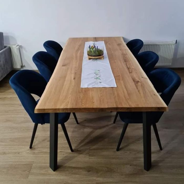 Stół dębowy 200x100 cm. Szczotkowany noga metalowa. Stół loft.