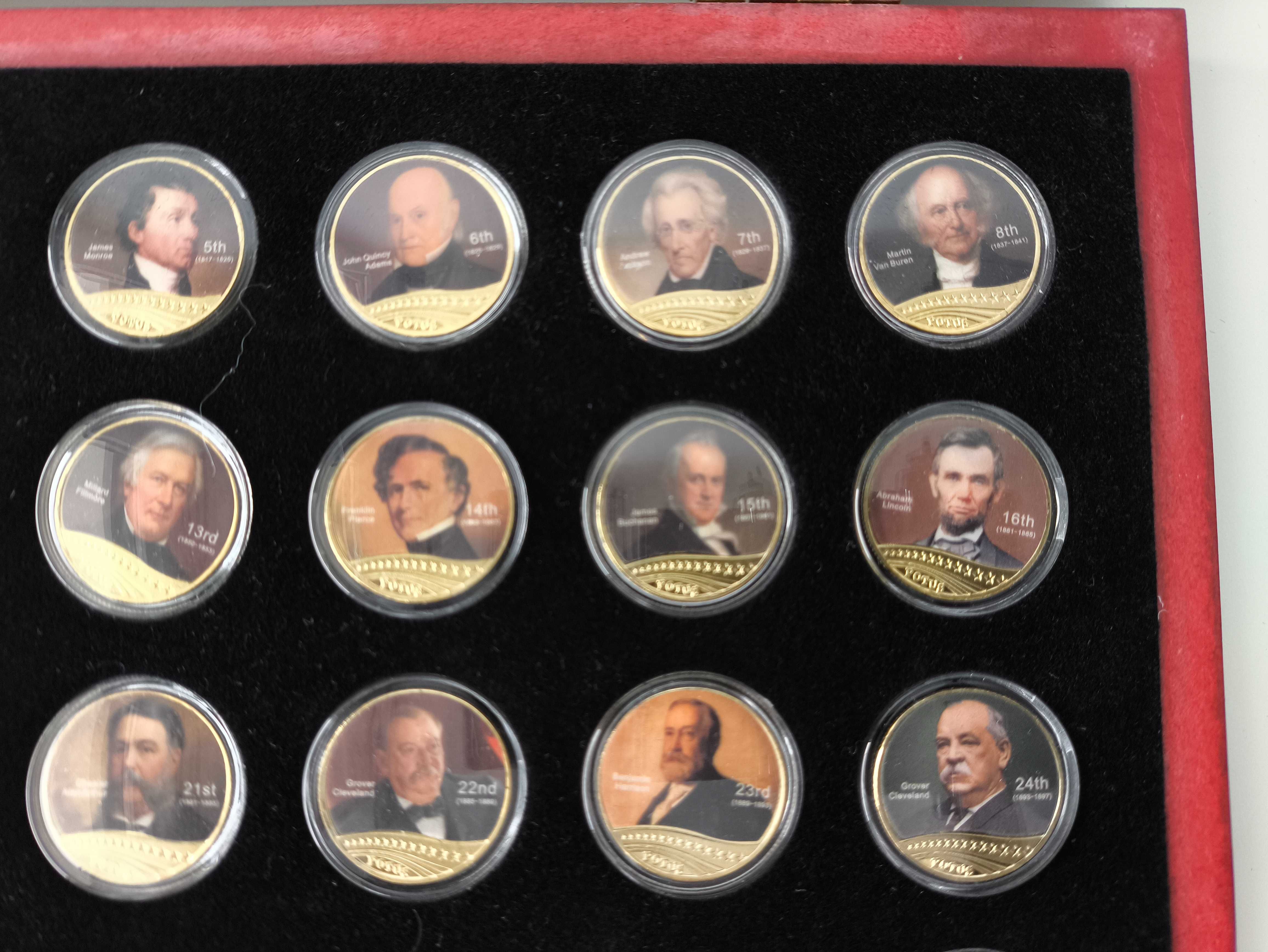 Conjunto de moedas comemorativas de presidentes dos EUA 46 moedas