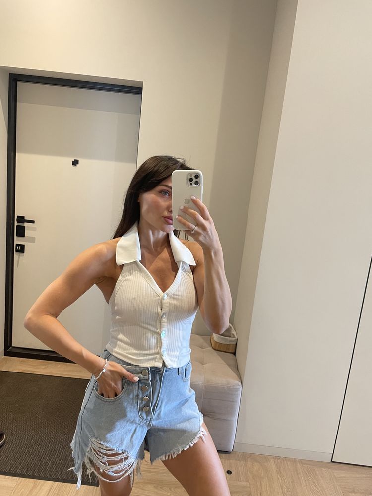 Стильний топ з відкритою спиною XS h&m zara massimo cos