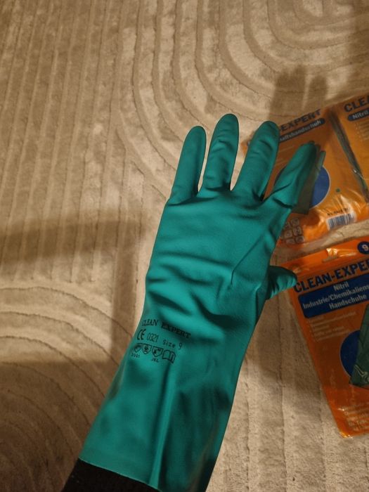 Rękawice nitrylowe gospodarcze do kuchni porządne clean expert