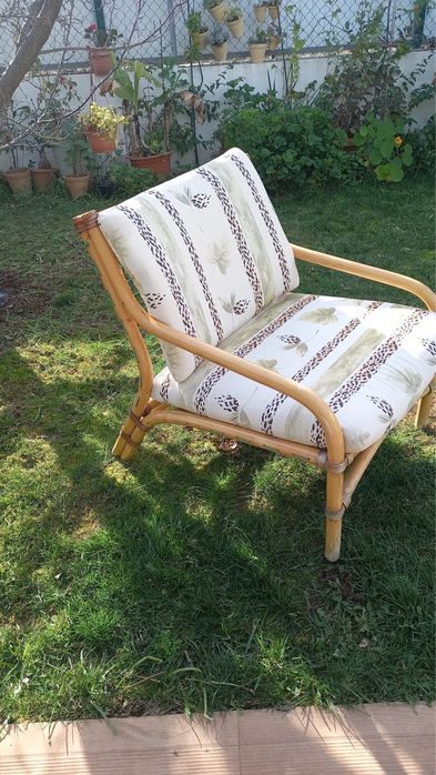 Cadeirão Bamboo com almofadão.