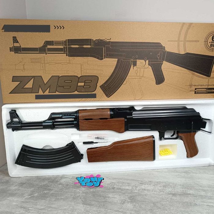 Детский Металлический Автомат Калашникова на Пластиковых Пульках 6мм