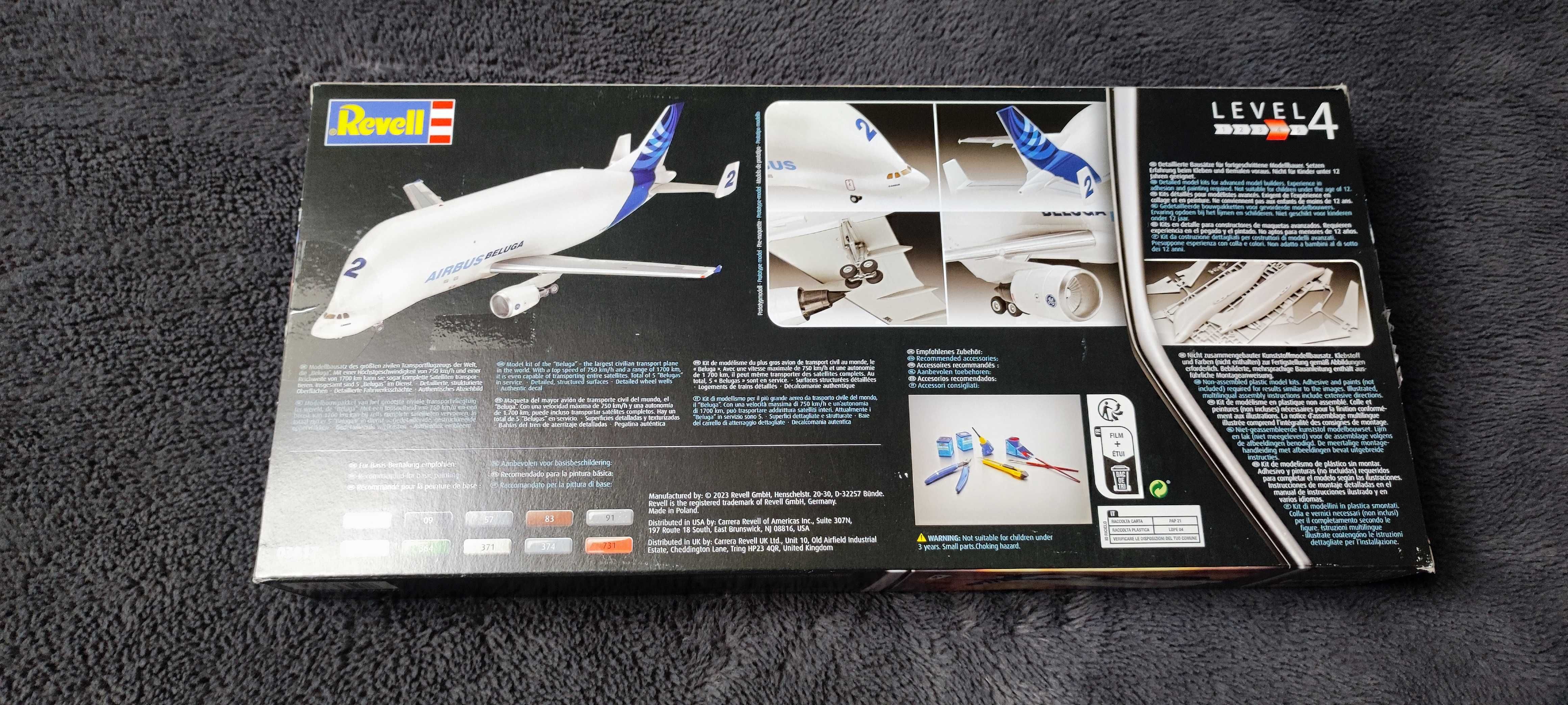 Model samolotu Airbus beluga A300-600st rewell klej gratis