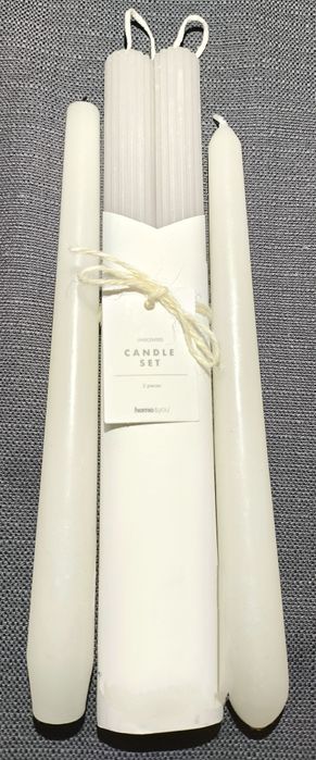 Zestaw 4 sztuk stożkowych woskowych długich Świec Home & You Nowe