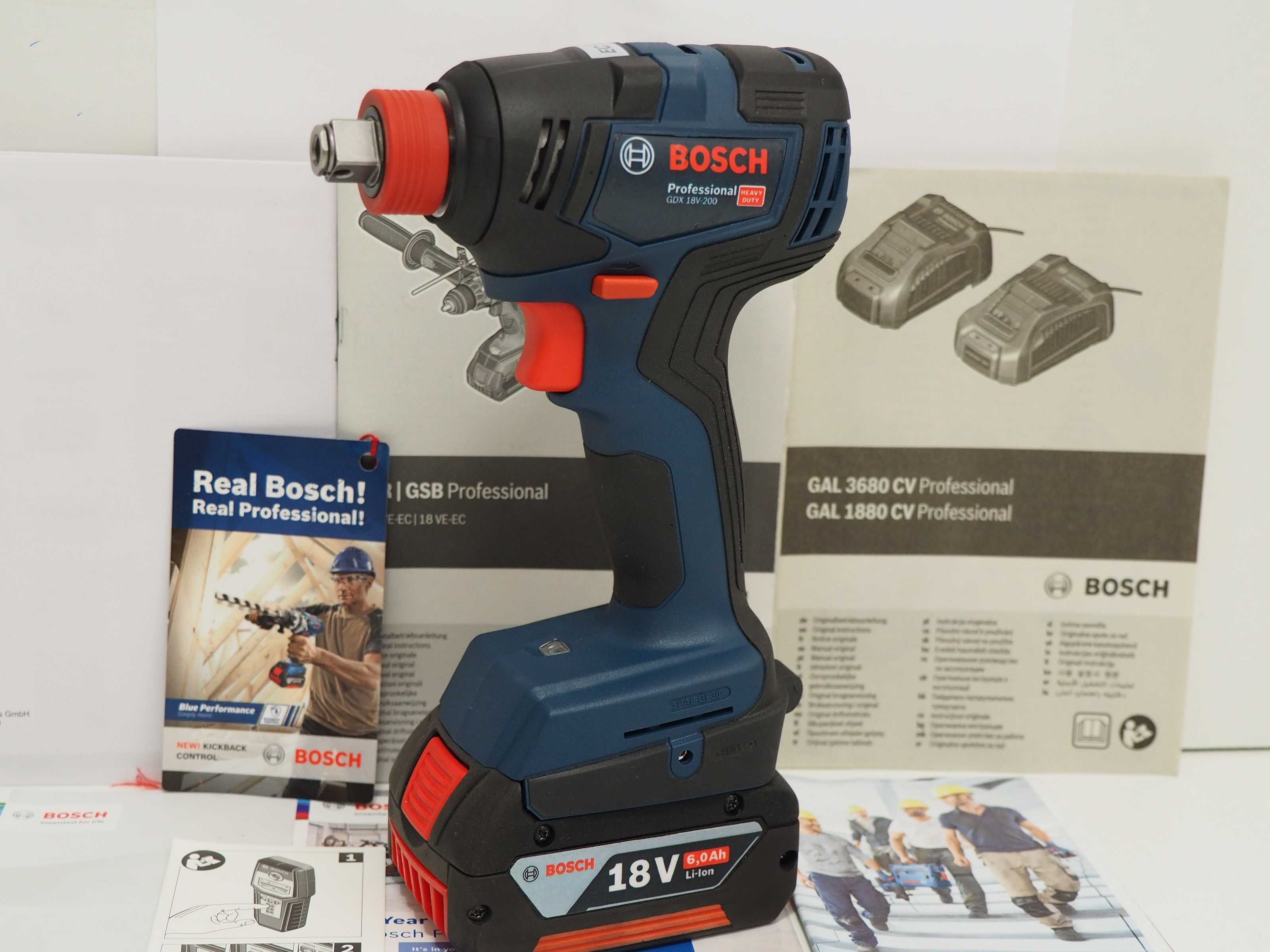 BOSCH GDX 18V-200 klucz zakrętarka 1/2''  +bateria 18v 6ah wurth bti