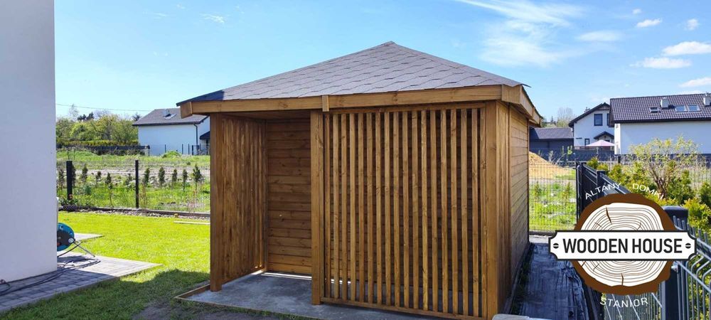 Domek narzędziowy "Świerk z Drewutnią" 3 x 4 altanystanior.pl
