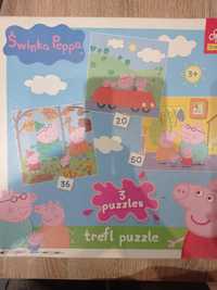 Puzzle 3w1 świnka Peppa.