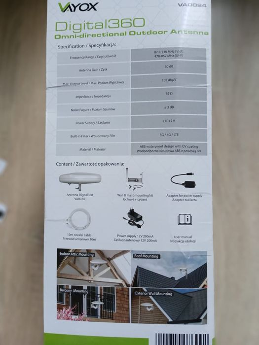 Antena  używana VAYOX DIGTAL 360