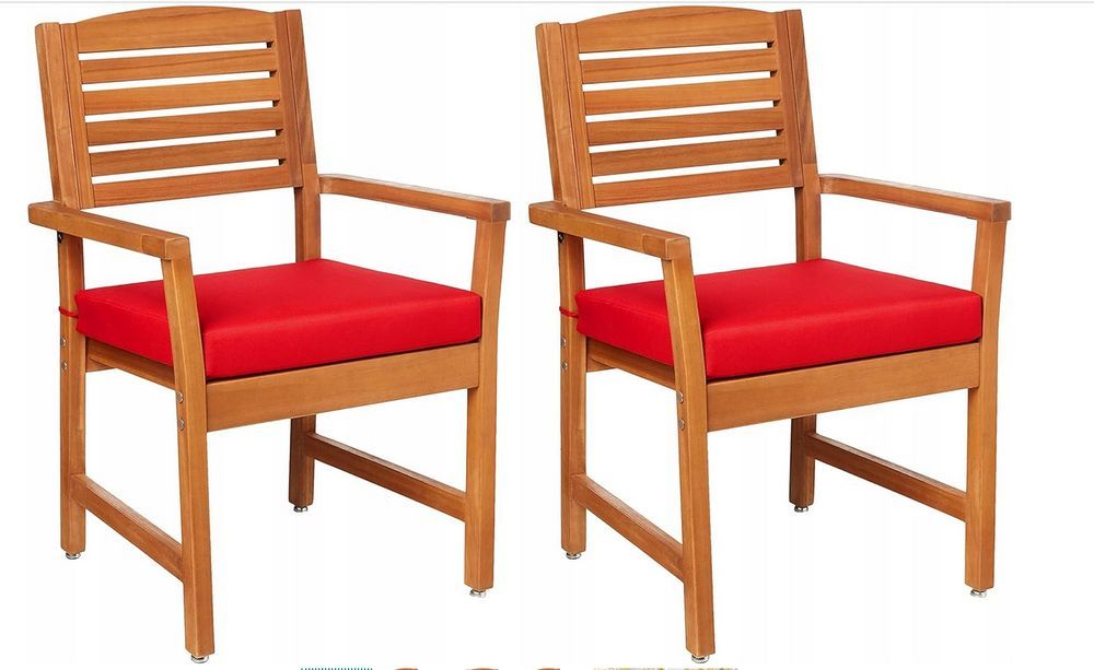 Krzesła z poduszkami drewno akacjowe zestaw 2 szt ogród różne wybór