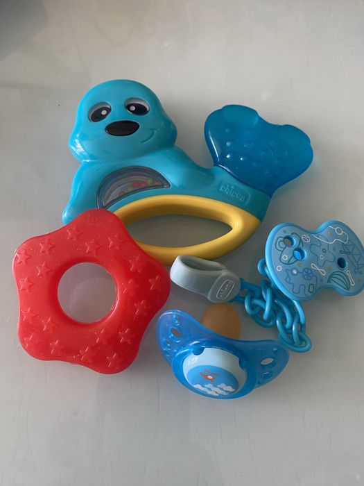 Chicco Mordedores bebé anel denticao corrente chupeta