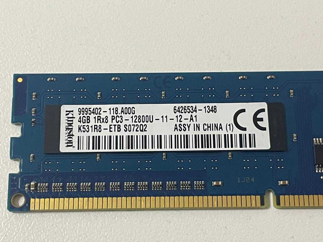 Оперативка 4GB DDR3 PC3-12800U Kingston оперативная память ПК ОЗУ 4Гб