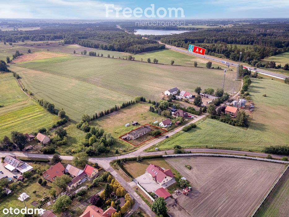 Działka z lokalem na sprzedaż, blisko autostradyA4