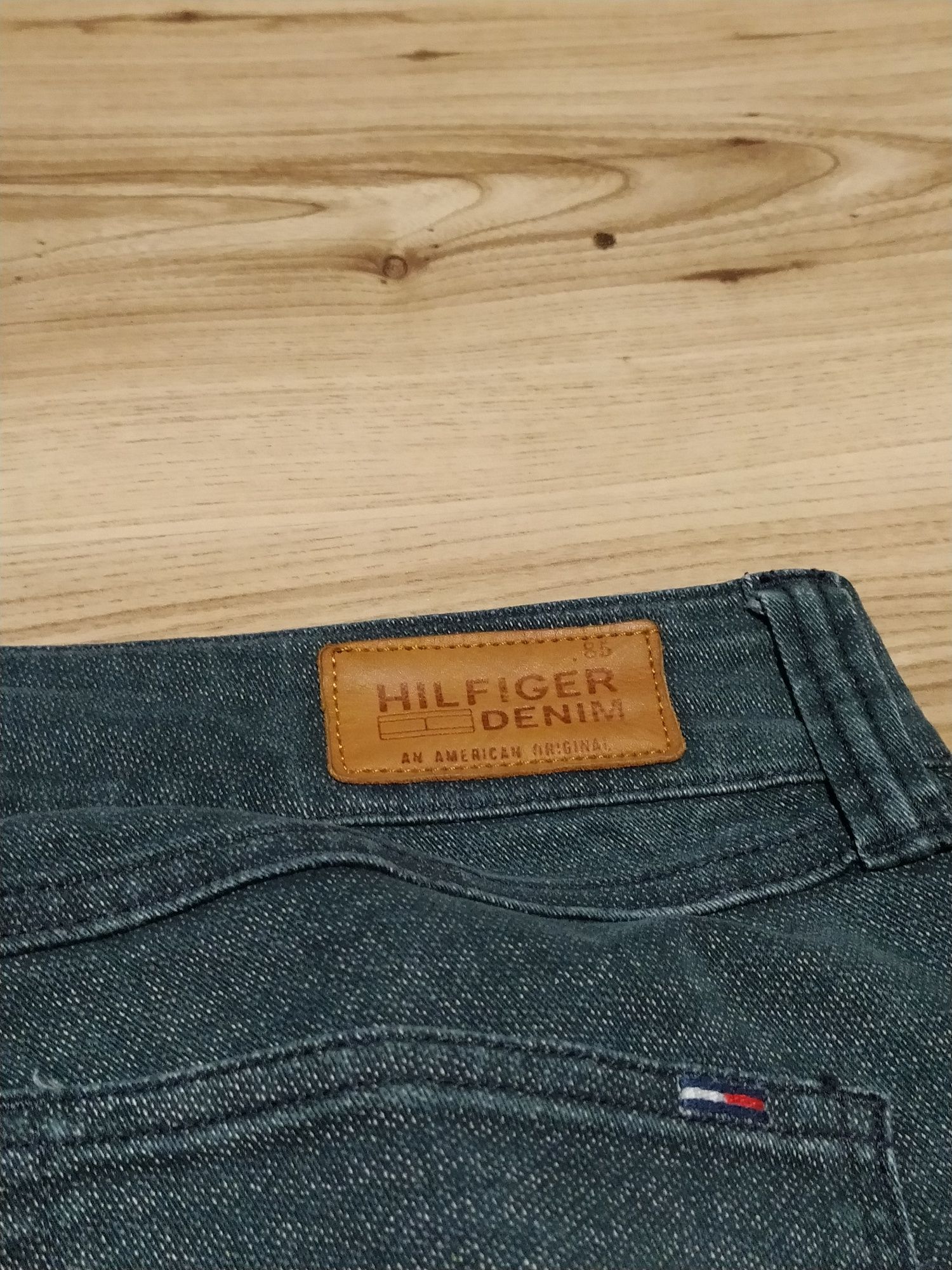 Ciemnozielone Damskie Spodnie Jeansowe Dżinsowe Hilfiger Denim Skinny