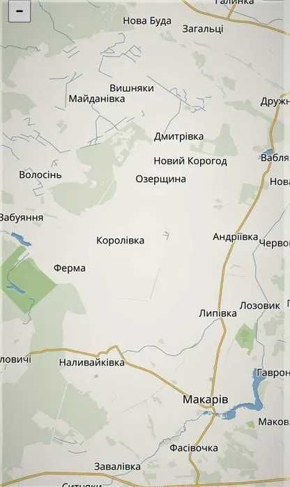 Продаж земельної ділянки 6,7 га с. Королівка, Макарівський район