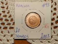 Arménia - moeda de 20 drames de 2003