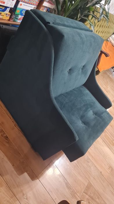 Black Week -Rozkładana mało używana sofa- Amerykanka tapczanik fotel