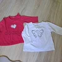 Bluzeczki 68 bluzki niemowlęce 2 sztuki bluzka