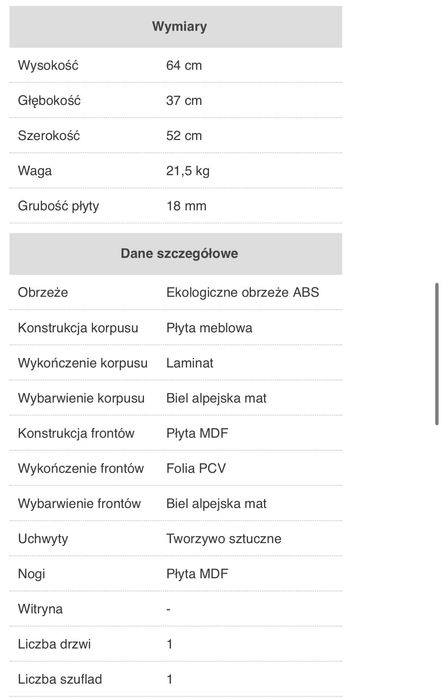 EMPERIO Szafka nocna 2szt biały