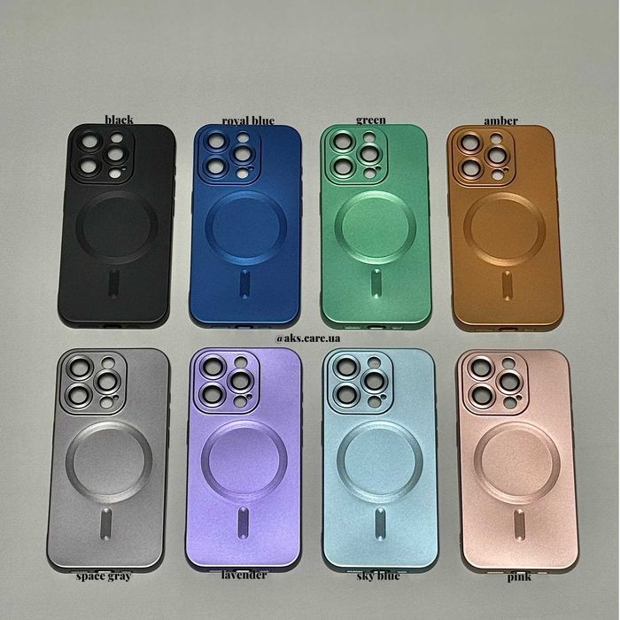 Блакитний бірюзовий силікон чохол MagSafe протиударний лінзи iPhone