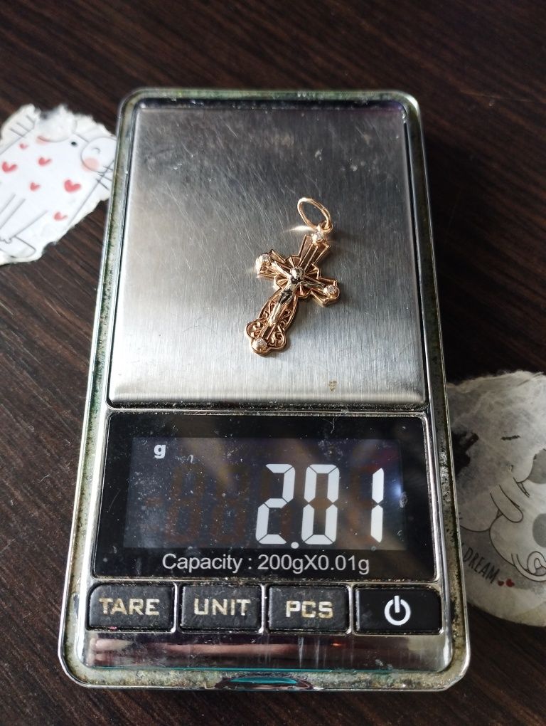 Золотой крестик 2.01 грамма