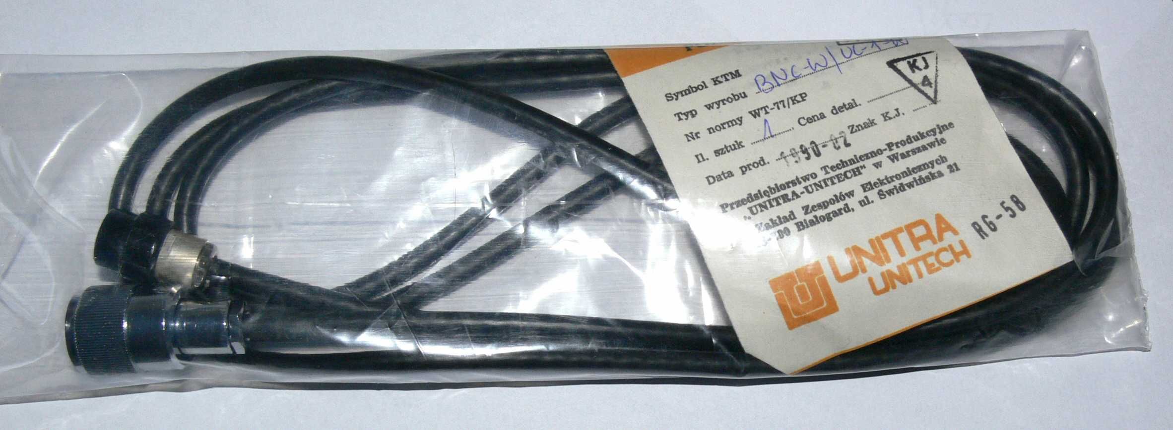KABEL RG58 WTYK BNC- UC1 UHF 1,9m UNITRA . . . . . . . . . . . . . . .