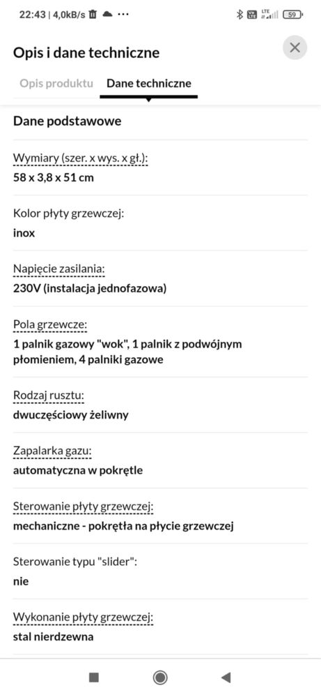 Płyta gazowa do zabudowy whirlpool