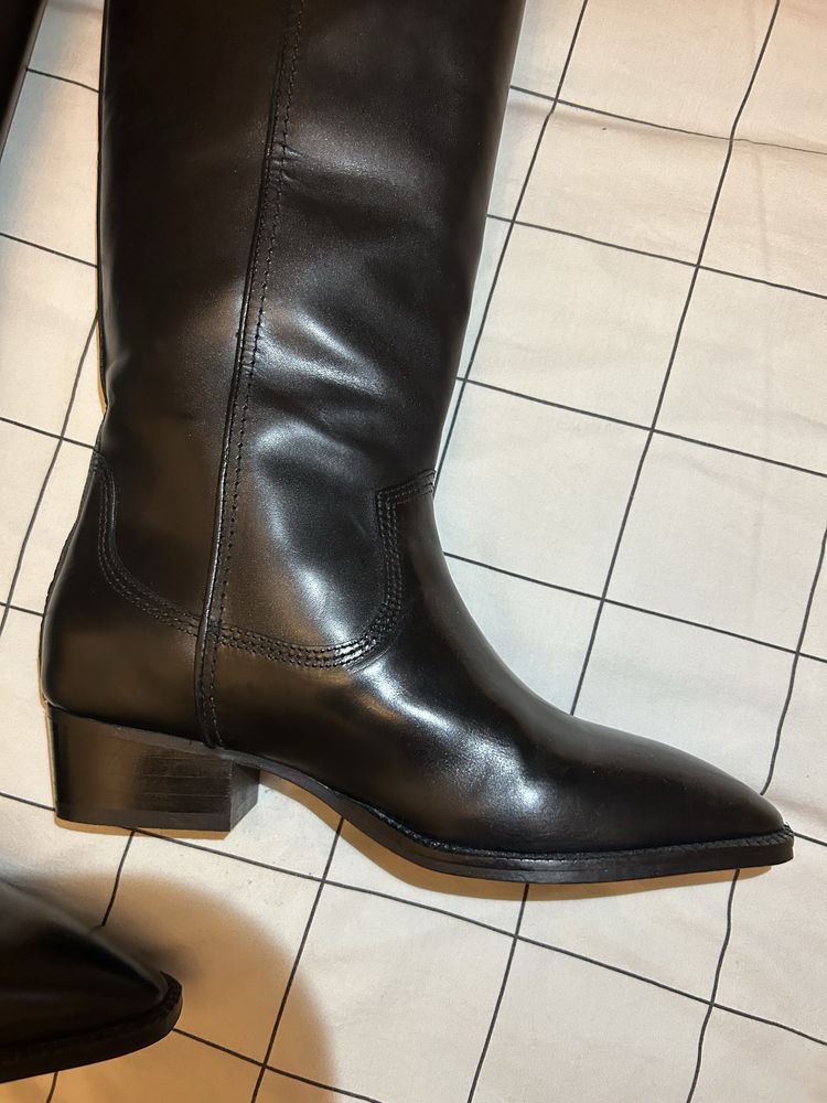 Skórzane kozaki leather Reserved 37 nowe skóra
