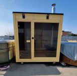 Sauna ogrodowa fińska piec elektryczny Wi-Fi LED kwadratowa Kostka