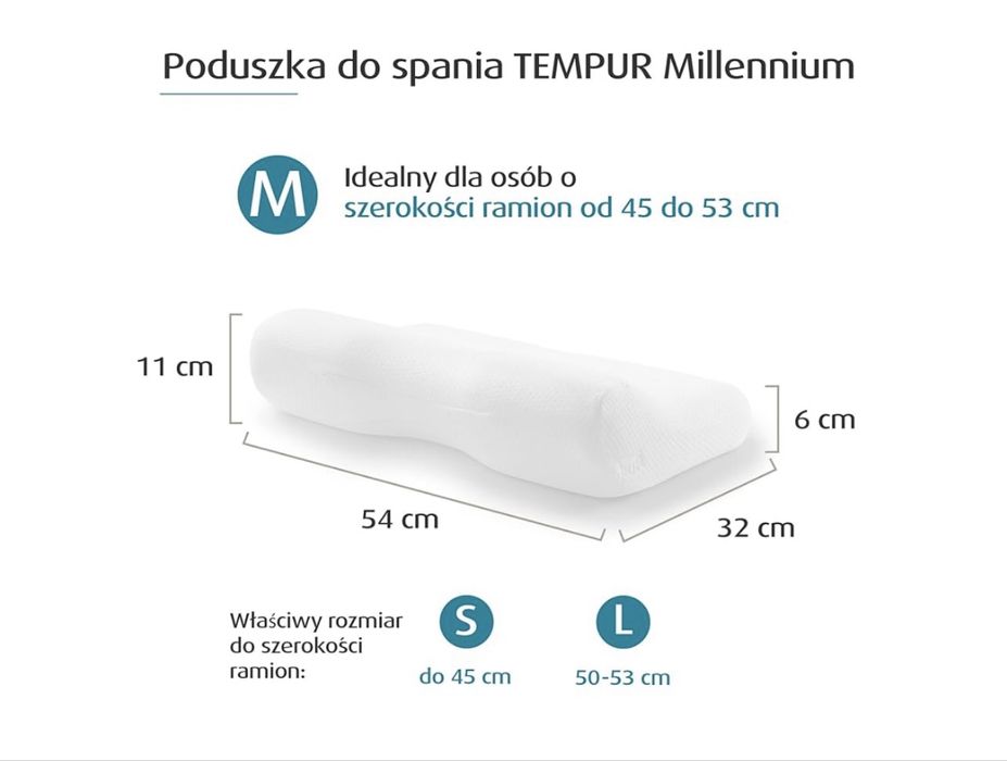 Poduszka z pianki termoelastycznej, tempur do spania na boku i plecach