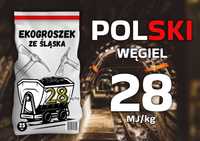 Polski Ekogroszek ze Śląska 28 MJ/kg, Węgiel Polski wysokiej jakości!