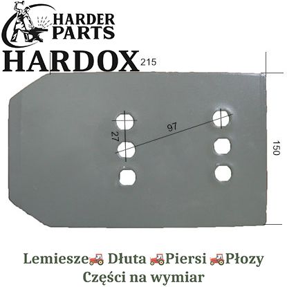 Piętka płozy Frost HARDOX 311000 części do pługa 2X lepsze niż Borowe