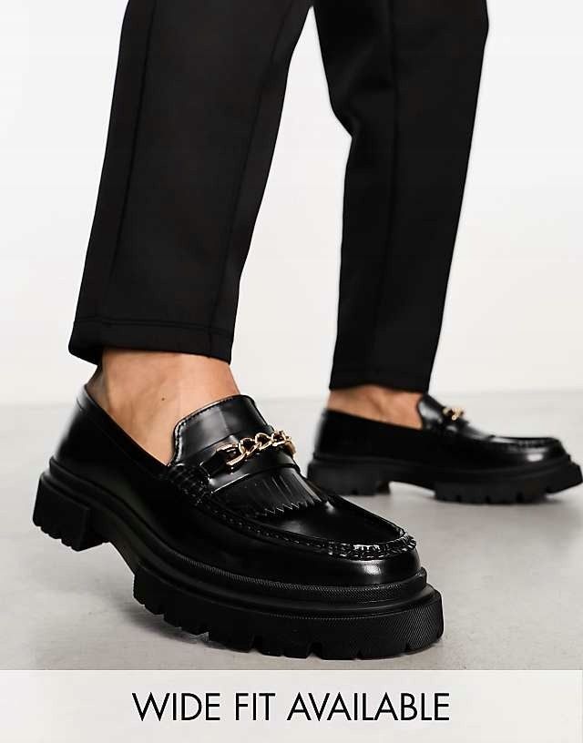 Asos Design 39 Czarne Klasyczne Loafersy Unisex H16659