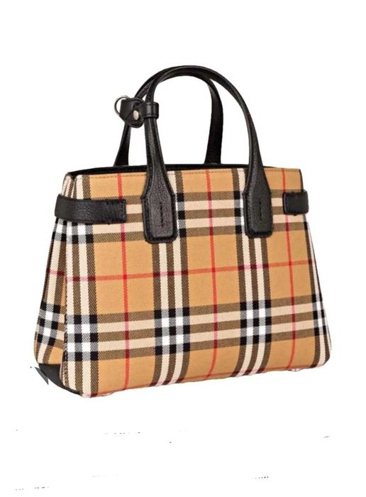 Burberry Vintage Check Small Banner винтажная сумка тоут