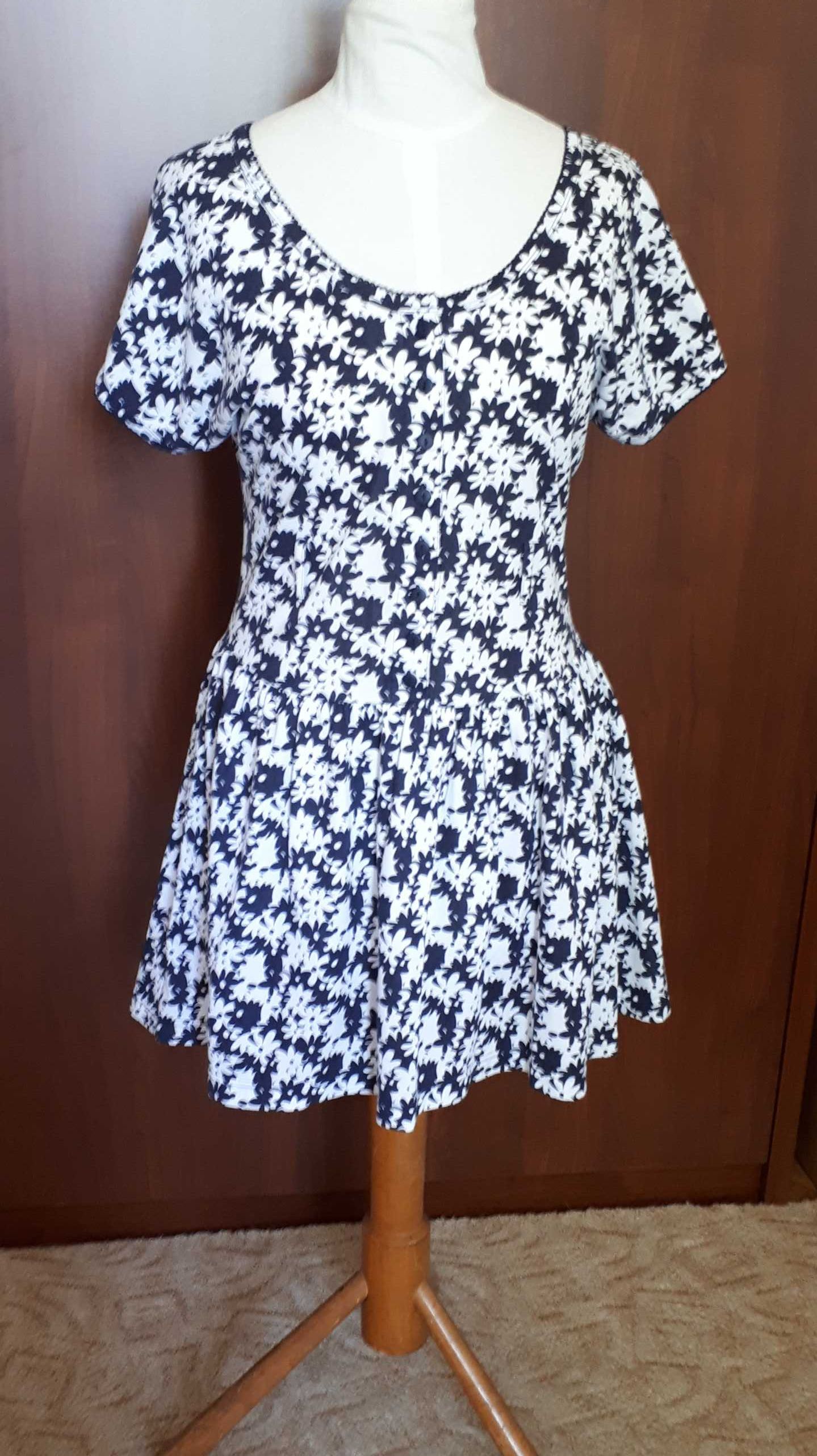 sukienka Pierre Cardin M/L letnia biało granatowa