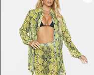 koszula w wężowy wzór print luźna prettylittlething