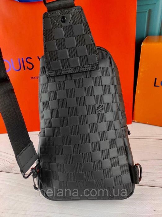 Кожаная мужская сумка слинг Louis Vuitton Луи Витон чоловіча сумка